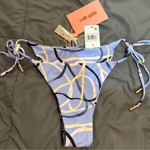 Cult Gaia Blue and Yellow Bikini Swimwear